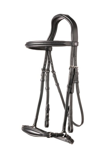 Barcelona Adj. drop noseband bridle Blk/Slvr Cob